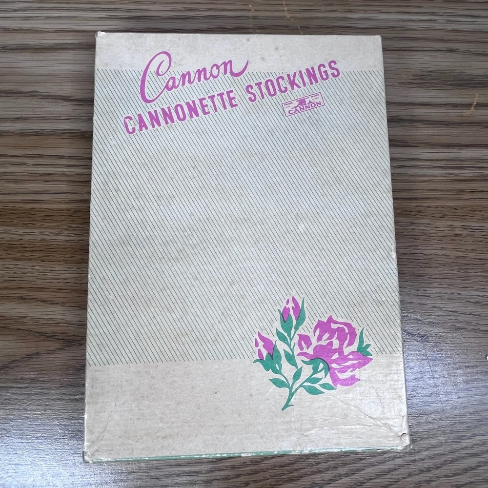 Cannon Women Stockings Box Cardboard 9x6 Vintage Mid Century Retro Floral Rose